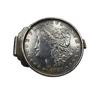 Vintage Anson Sterling Silver 1921 Morgan Dollar Coin‎ Money Clip
